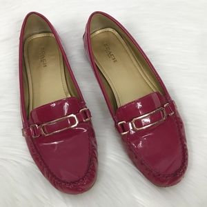 Coach Flynn Pink Patent Leather Loafers